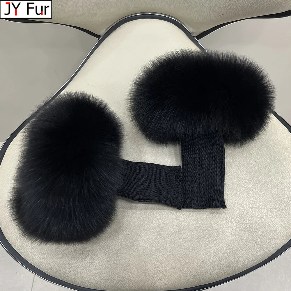 Fox Fur Cuff Arm Warmer Lady Bracelet Real Fur Wristband Glove High Quality Fox fur Cuffs Hot Sale Wrist Warmer