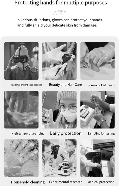 Disposable Food Grade TPE Wear-resistant Waterproof PVC Transparent Film Kitchen, Catering, Household Gloves, Finger Gloves